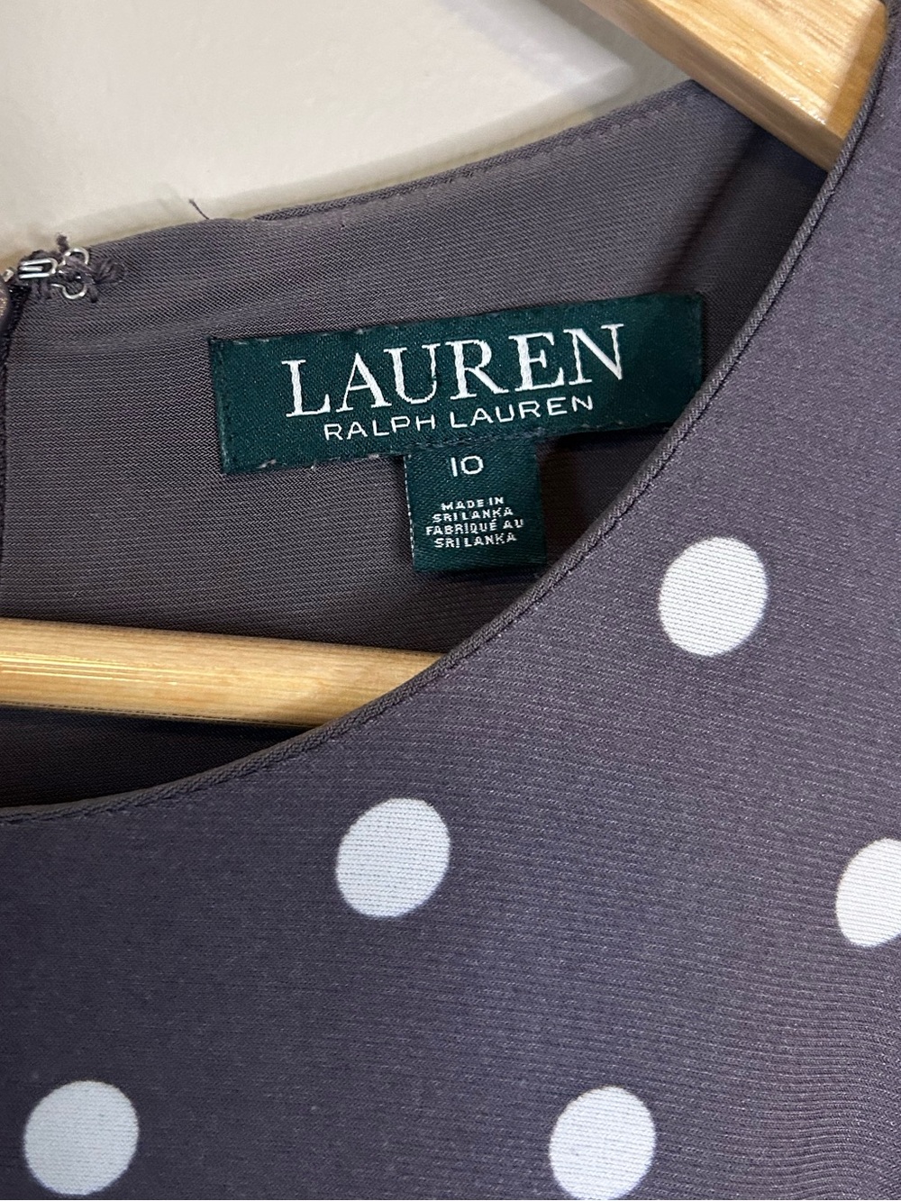 Lauren Ralph Lauren Dark Purple Lavender Polka Dot Wide Leg Jumpsuit Size 10 - Picture 4 of 9